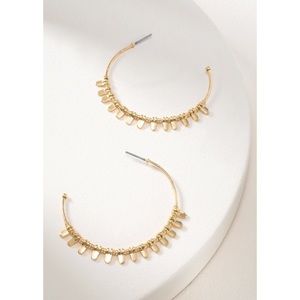 Stella & Dot Petal Hoops EUC gold and silver